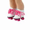 American Fashion World White and Hot Pink Roller Skates for 14-Inch Dolls | Premium Quality & Trendy Design | Dolls Shoes | Shoe Fashion for Dolls for Popular Brands view 2