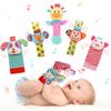 Wrist Rattles Foot Finder Rattle Sock Baby Toy, Rattle Toy, Arm Hand Bracelet Rattle, Feet Leg Ankle Socks, Activity Rattle Present Gift for Newborn Infant Babies Boy Girl Bebe (5 pcs-I) view 1