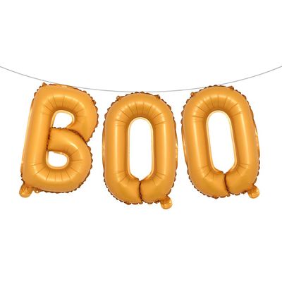 16 inch Halloween Party Balloons,Black Boo Multicolor Aluminum Foil Banner Balloons for Halloween Party Decorations and Supplies (BOO Orange)