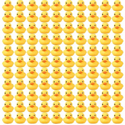 100 Wholesale Yellow Rubber Ducks Squeaky Bath Toys Water Play Toddler Duck 2"x2"x1.8" (30)