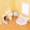 SAMCAMI Ceramic Dollhouse Furniture 1 12 Scale - Doll House Furniture Toys for Dollhouse Bathroom - Miniature Furniture Incl Toilet, Bathtub, Washbasin, Fluffy Carpet and Other Dollhouse Accessories view 3