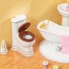 SAMCAMI Ceramic Dollhouse Furniture 1 12 Scale - Doll House Furniture Toys for Dollhouse Bathroom - Miniature Furniture Incl Toilet, Bathtub, Washbasin, Fluffy Carpet and Other Dollhouse Accessories view 4