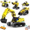 LECPOP 5 in 1 Building Toys STEM Robotics Kit, 430 PCS Blocks RC Robot Erector Sets, APP & Remote Control Excavator Science Kits for Kids Age 6 7 8 9 10 11 12-14, DIY Educational Gift for Boys & Girls view 1