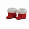 American Fashion World Red Boots with Faux Sheep Fur for 14 - 14.5 -Inch Dolls | Premium Quality & Trendy Design | Dolls Shoes | Shoe Fashion for Dolls for Popular Brands view 2