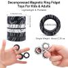 Cevioce 6 PCS Magnetic Rings Fidget Toys Set for Teens,ADHD Anxiety Magnetic Finger Spinner for Adults and Kids,Coolest Magnet Stress Relief Toy for 8 9 10 11 12+ Year Old Boys Girls view 3