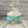 Dinosaur Theme Diaper Cake 5 piece set - 3 Tier - Baby Shower Gift - Blue, Green and Peach Dino view 4