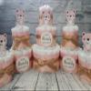 Teddy Bear Theme Diaper Cake 5 piece set - 3 Tier - Baby Shower Gift - Peach, Gold, Blue, Pink, White, Blue Bear, White Bear, Brown Bears view 2