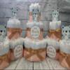 Teddy Bear Theme Diaper Cake 5 piece set - 3 Tier - Baby Shower Gift - Peach, Gold, Blue, Pink, White, Blue Bear, White Bear, Brown Bears view 3