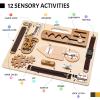 Montessori Busy Board for Toddlers, Wooden Sensory Toys, Preschool Learning Activities for Fine Motor Skills Travel Toy, Basic Life Skills Educational Gifts for 1, 2, 3 Years Old Kids Boys Girls view 3