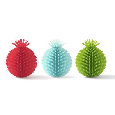Spike Silicone Fidget Sensory Balls Stress Relief Anti-Anxiety Toys for School, Home & Work - 3 Pack Multicolor Set