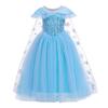 FMYFWY Girls Frozen Elsa Princess Fancy Dress Up Outfits Halloween Costume Christmas Birthday Party Tulle Gown w/Accessories Blue view 2