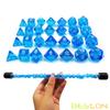 Bescon 28pcs Translucent Blue Mini Polyhedral Dice Set in Tube, for Dungeons and Dragons RPG Dice 4X7pcs,Mini Gem Blue Dice Set view 3