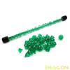 Bescon 28pcs Translucent Green Mini Polyhedral Dice Set in Tube, for Dungeons and Dragons RPG Dice 4X7pcs,Mini Gem Green Dice Set view 4