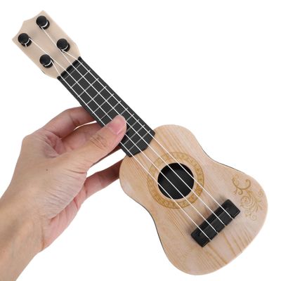 Kisangel 1pc Wooden Kids Ukulele Toy Toddler Guitar Classical Instrument Musical for Preschool Children ( Beige ) 25X9X2.7CM