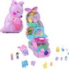 Polly Pocket Mini Toys, Mama and Joey Kangaroo Purse 2-in-1 Compact Playset with 2 Micro Dolls and Accessories, Travel Toys, HKV50 view 1