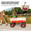 Sanch Ancha Classic Steel & Wood Utility Wagon for Family, Kids & Gardening, 10 All-Terrain Pneumatic Tires, 176 lb Capacity, Foldable Handle, Removable Wooden Sides (Red) view 3