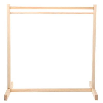 Kisangel Wooden Doll Clothes Hanging Rack - 15.74 X 15.74 X 7.87 Inch Doll Garment Organizer for Dollhouse, DIY, and Display - Khaki