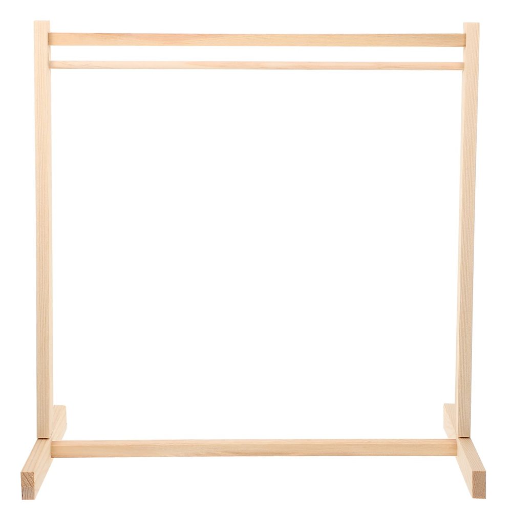 Kisangel Wooden Doll Clothes Hanging Rack - 15.74 X 15.74 X 7.87 Inch Doll Garment Organizer for Dollhouse, DIY, and Display - Khaki