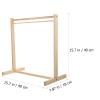 Kisangel Wooden Doll Clothes Hanging Rack - 15.74 X 15.74 X 7.87 Inch Doll Garment Organizer for Dollhouse, DIY, and Display - Khaki view 2