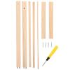Kisangel Wooden Doll Clothes Hanging Rack - 15.74 X 15.74 X 7.87 Inch Doll Garment Organizer for Dollhouse, DIY, and Display - Khaki view 4