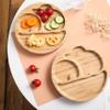 Suction Plates for Baby & Toddler, Bamboo Divided Platter Feeding Dishes with Silicone Fork& Spoon, All-Natural Baby Food Plate Stays for Baby-Led Weaning, Non-Slip Design view 3