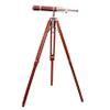 Vintage Marine Standard High Magnification Tube Handmade Antique Wooden Tripod Telescope Single Barrel Chrome Finish Spyglass Nautical Decorative view 3