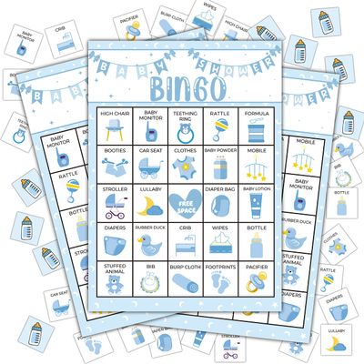 Disfuco Baby Shower Bingo, Bingo Game for 24 Players (A04)