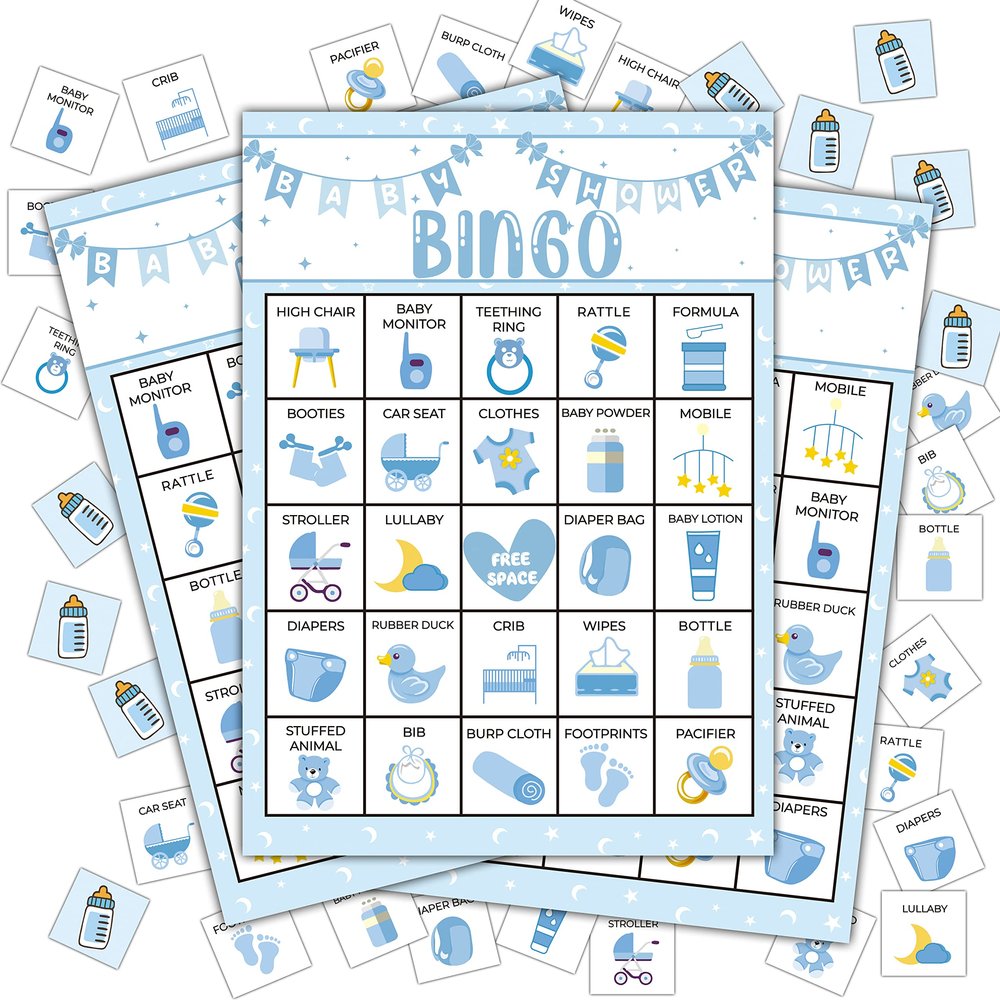 Disfuco Baby Shower Bingo, Bingo Game for 24 Players (A04)