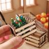 Toyvian 3PCS Miniature Dollhouse mini Baskets Miniature Craft mini Storage Baskets Crate, Wooden Milk view 2