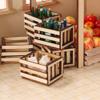 Toyvian 3PCS Miniature Dollhouse mini Baskets Miniature Craft mini Storage Baskets Crate, Wooden Milk view 4