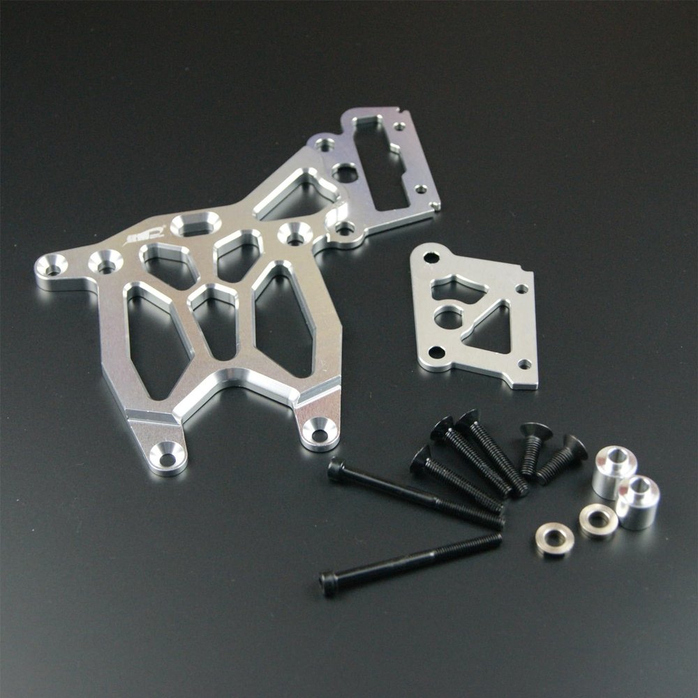 Greendhat CNC Alloy HD Rear Upper Plate for HPI Baja 5B SS 5T 5SC KM Rovan Truck Buggy ( Color : Silver )