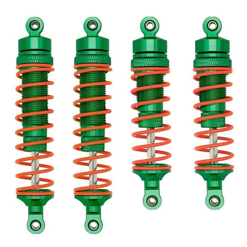 4Pcs Metal Front and Rear Shock Absorber for Traxxas Slash Rustler Stampede Hoss 4X4 VXL 1/10 RC Car Upgrade Parts ( Color : Green )