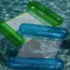 Coconut Float: Green Glitter Hammock Pool Lounger - 49" x 30" Inflatable Drifter, Exercise Saddle & Relaxation Chair view 2