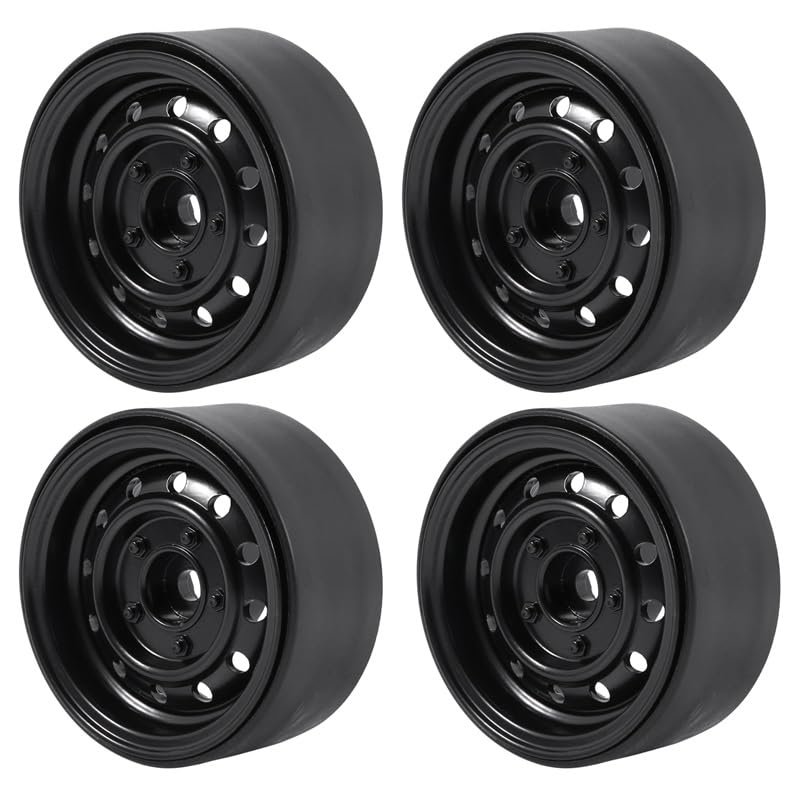 Greendhat 4Pcs Metal 1.9Inch Beadlock Wheel Rim Hub for 1/10 Rc Crawler Car Axial Scx10 90046 Traxxas Trx4 Rc4Wd D90 D110 Tf2 12 Small HOL ( Color