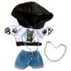 niannyyhouse 20cm Doll Clothes Loose Bulldog Hoodie Flanging Jeans Accessories Kpop Doll Dressup (White+Blue) view 1