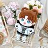 niannyyhouse 20cm Doll Clothes Loose Bulldog Hoodie Flanging Jeans Accessories Kpop Doll Dressup (White+Blue) view 2