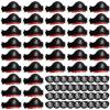 Legigo 72 Pcs Pirate Hat with Eye Mask - Classic Costume Cap Accessories for Pirate Party Cosplay Caribbean Dress, Black view 1