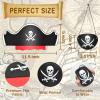 Legigo 72 Pcs Pirate Hat with Eye Mask - Classic Costume Cap Accessories for Pirate Party Cosplay Caribbean Dress, Black view 2