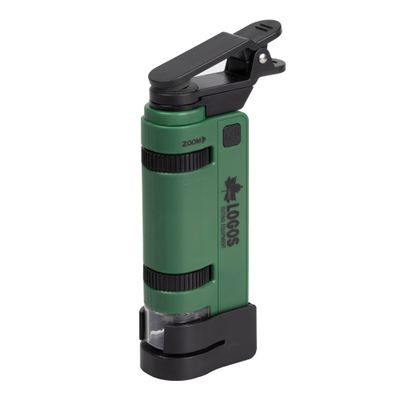 Kenko KL-ST240 Logos Handy Microscope with Smartphone Adapter, 120-240x Magnification, LED Light, Neck Strap Included, Green