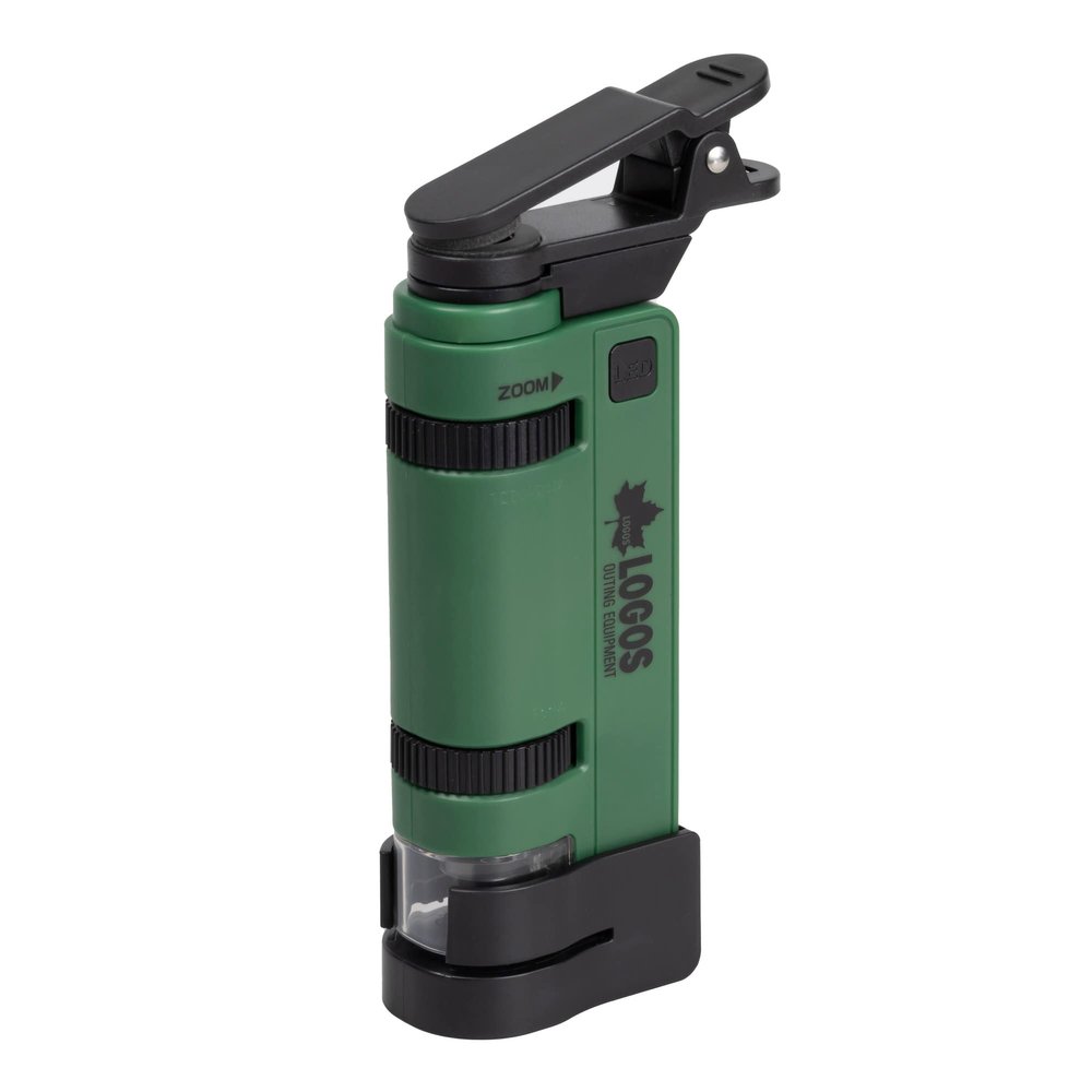Kenko KL-ST240 Logos Handy Microscope with Smartphone Adapter, 120-240x Magnification, LED Light, Neck Strap Included, Green