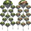 60 Pcs Army Camo Parachute Toys Hand Throwing Camo Parachute Men Toy Plastic Soldiers Army Toy Parachute Army Action Figures Hand Throw Outdoor Flying Gifts for Boys Girls Outdoor Party Game, 2 Styles view 1