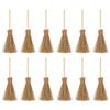 12pcs Mini Witch Brooms Miniature Artificial Straw Brooms with Red Ropes 2x3.5Inch for Craft Cosplay Party Accessory view 1