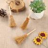 12pcs Mini Witch Brooms Miniature Artificial Straw Brooms with Red Ropes 2x3.5Inch for Craft Cosplay Party Accessory view 2