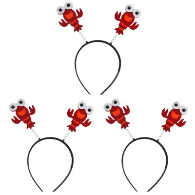 BESTOYARD 3 PCS Adorable Lobster Hair lobster head bopper crab headband cosplay animal headband lobster headband red lobster hat halloween headdress halloween cosplay costume halloween hair