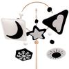 Vlokup Montessori Mobile, Black and White Baby Crib Mobile, Neutral Nursery Mobile Decoration for Pack N Play, for Baby Boy & Girl, Sun, Moon, Star, Snow, Cloud view 1