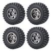 WEFEINO RC Beadlock Wheels and Tires 4Pcs 1.0" Micro Crawler Tires for Axial SCX24 90081 Deadbolt 1/24 RC Crawler Car (Titanium, 54mm) view 1