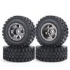 WEFEINO RC Beadlock Wheels and Tires 4Pcs 1.0" Micro Crawler Tires for Axial SCX24 90081 Deadbolt 1/24 RC Crawler Car (Titanium, 54mm) view 2