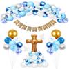133pcs Baptism(Bautizo) balloons party decorations,first communion decorations for boys and girls.god bless banner confirmation decorations party supplies,birthday baby shower view 1