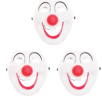 BESTOYARD Halloween Mask 3 PCS Plastic Halloween Clown Halloween clown clown plastic clown Dress Up Masquerade Mask