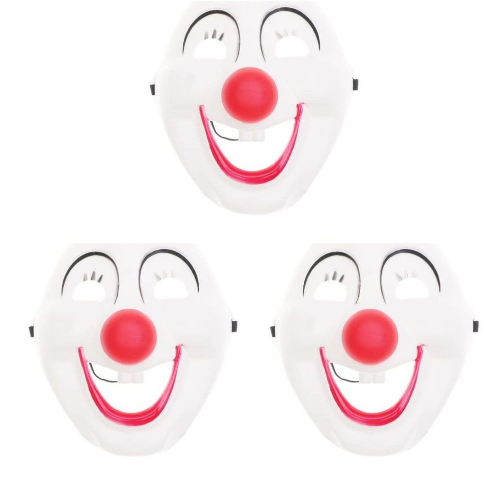 BESTOYARD Halloween Mask 3 PCS Plastic Halloween Clown Halloween clown clown plastic clown Dress Up Masquerade Mask